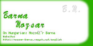barna mozsar business card